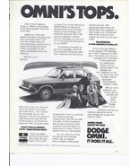 1978 Dodge Omni Print Ad Automobile car 8.5&quot; x 11&quot; - $18.92