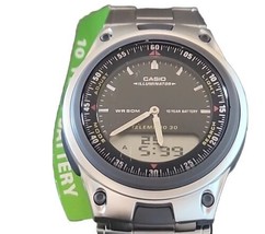 Casio Mens Quartz SS Watch Silver Strap #2747  AW-80D-1AVCB Boxed - $31.67
