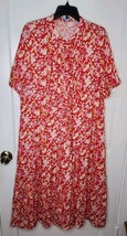 J. McLaughlin Boho Red Butterfly Print Silk Ruffle Hem Midi Dress Size L... - $21.04