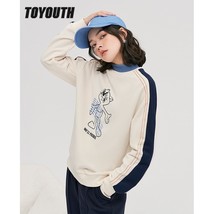 Toyouth Women Sweatshirts 2022 Winter Long Sleeve O Neck Loose Hoodie  Print Apr - £116.55 GBP