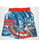 Captain America Toddler Infant Boys Swim Trunks Shorts Sizes 24M and 3T NWT - £7.70 GBP