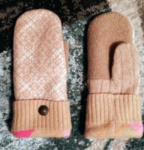 LADIES TAN AND WHITE MITTENS - $9.89