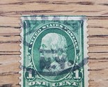 US Stamp Ben Franklin 1c Used Green - £0.73 GBP