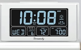 DreamSky Digital Alarm Clock with Battery Backup for Bedroom, Auto Set C... - £39.22 GBP