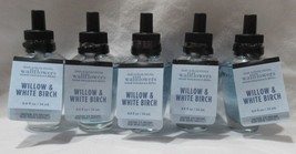 Bath &amp; Body Works Wallflower Refill Bulb Set Lot of 5 WILLOW &amp; WHITE BIRCH - £37.51 GBP