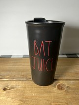 Rae Dunn “BAT JUICE”  Ceramic Travel Mug Tumbler w/ Lid Black Halloween NEW - £11.54 GBP