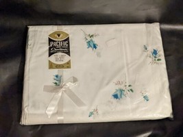 Vintage Pacific Zwilling Tailliert Blatt Baumwolle Gekämmt Perkal Rose D&#39;Amour - £33.10 GBP