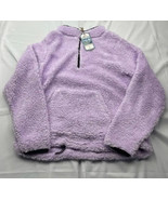 Jackson Hole Womens Fleece Jacket Coat Purple Waist Length 1/4 Zip L New - £17.14 GBP