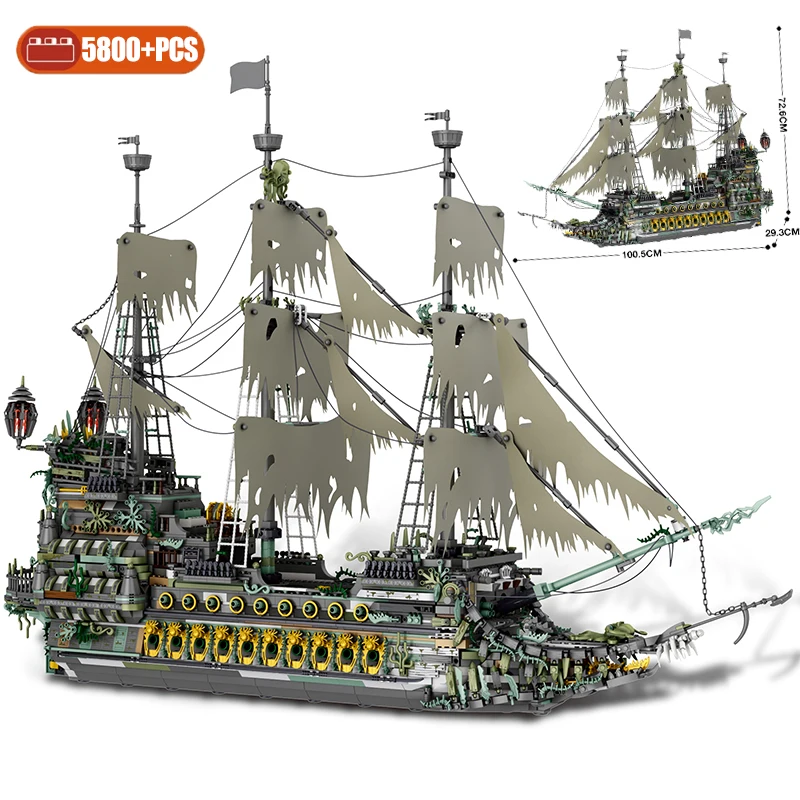 5865PCS Middle Ages Ghost Ship Model Building Blocks MOC Large Pirate Ships - £107.45 GBP+