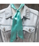 Turquoise Solid Color Western Skinny Cowgirl Mini Wild Rag Scarf Necktie - $345.47 MXN