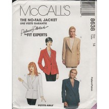 McCall&#39;s 8638 Palmer Pletsch SB and DB Jacket Pattern 1990s Misses Size 14 Uncut - £11.61 GBP