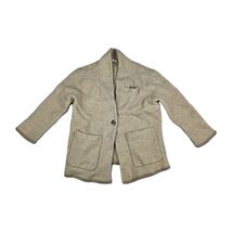 Madewell Jacket Womens Large Beige Herringbone Mattson Sweater 100% Meri... - $62.36