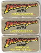 Indiana Jones Movies Embroidered Patch Set of Three, NEW UNUSED - £15.26 GBP