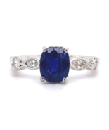 2.13ct Genuine Natural Sapphire Platinum Ring with Diamonds Jewelry (#J5... - $30,353.78 MXN