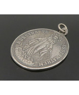 925 Sterling Silver - Vintage Spanish Writing Miraculous Medal Pendant -... - £58.47 GBP