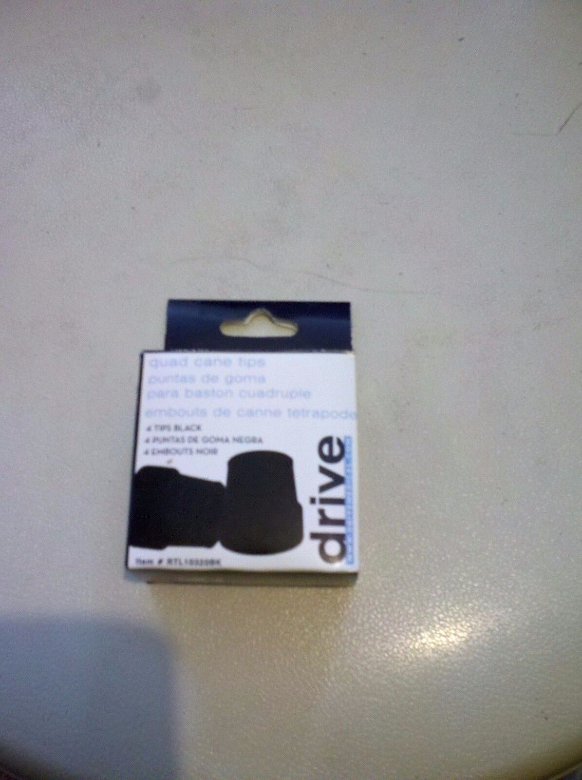 1/2" QUAD CANE TIPS 4 BLACK TIPS BY DRIVE REPLACEMENT TIPS HEAVY-DUTY RUBBER - $10.00