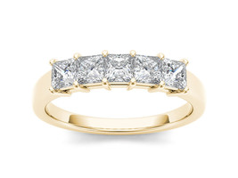 Authenticity Guarantee 
14K Yellow Gold 1 1/4ct Princess Diamond Five-Stone W... - £1,374.79 GBP