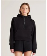 QUINCE BLACK ORGANIC COTTON HEAVYWEIGHT CROPPED HALF ZIP HOODIE Fleece S... - €27,38 EUR