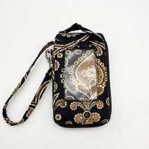 Vera Bradley Zip Around ID Wallet Wristlet Cafe Latte Brown Paisley - $19.99
