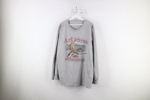 Vtg Mens Large Thrashed University of Arkansas Duck Hunting Long Sleeve ... - £29.63 GBP