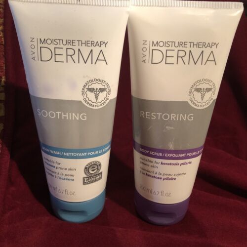 Primary image for AVON Moisture Therapy Derma Restoring Body Scrub & Soothing Body Wash 6.7oz