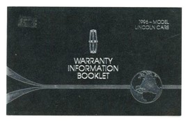 1996 All Model Lincoln Cars Warranty Information Booklet Book - $9.69