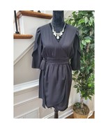 BB Dakota Women&#39;s Solid Black Polyester V-Neck Long Sleeve Knee Length D... - $47.18 CAD