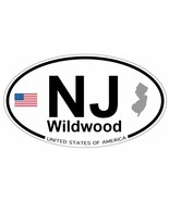 Wildwood, New Jersey Oval (5&quot; x 3&quot; color: FULL) Vinyl Window Sticker - $72.63 MXN