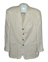 Pronto Uomo Men&#39;s Linen Fancy Beige Jacket Blazer Size US 40 - £28.54 GBP