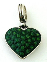 Brighton Cupid&#39;s Kiss Green Heart Charm J9723P, New - £17.05 GBP