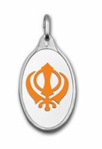 999.9 Pure Silver 5 Grams Coloured Khalsa / Khanda Sikh Pendant Sealed Pack - $925.71 MXN