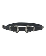 Floral Embossed Double Buckle Western Belt - $25.94 CAD