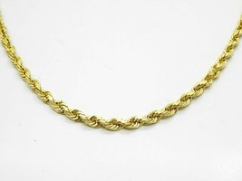 3mm Wide Rope Chain Necklace 14k Gold 20&quot; Long 15.9 Grams - £1,848.54 GBP