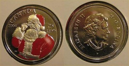 2004 Canada Painted Santa Claus Quarter - $17.16