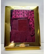 New Michael Kors MK Sparkle Monogramed Knit 3-Piece Set One Size Burgundy - $69.74 CAD