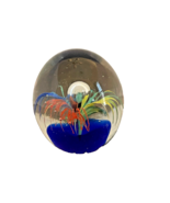 Paperweight Art Glass Abstract Explosion Colorful Vintage 2.5 Inches Tall - £26.37 GBP