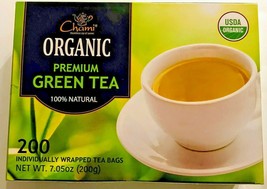 Chami Organic Premium Green Tea Box 200 Bags Individually Wrapped Natural USDA - £16.52 GBP