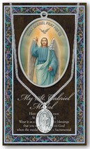 St. Gabriel the Archangel Medal Necklace with Embossed Holy Pamphlet - £14.39 GBP