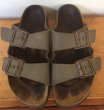 Birkenstock 40 Arizona Suede Leather Slip On Unisex Sandals Mens 7 Ladies 9 - £98.29 GBP
