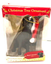 Christmas Black Labrador Retriever Dog Puppy with Santa Hat 3&quot;  Ornament - £3.94 GBP