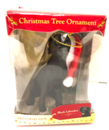 Christmas Black Labrador Retriever Dog Puppy with Santa Hat 3&quot;  Ornament - $94.08 MXN