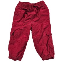 Gymboree Boys Red Cargo Pants 18-24M Warm Lined Vintage Y2K 2003 - $14.85