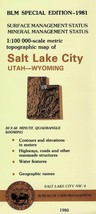 Salt Lake City, Utah-Wyoming USGS BLM Edition Surface Management Topographic Map - £10.13 GBP