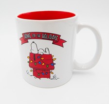 Peanuts Snoopy Home For The Holidays Christmas Mug Coffee Tea Cup White ... - $14.99