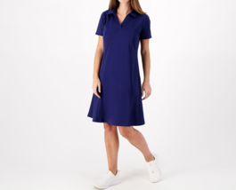 zuda Z-Knit Active Polo Dress w/ Pockets Bright Navy, Medium - £21.83 GBP
