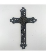 Cross Cast Iron Wall Hanging Vintage Weathered Rustic Christian 13.5” x ... - $25.00