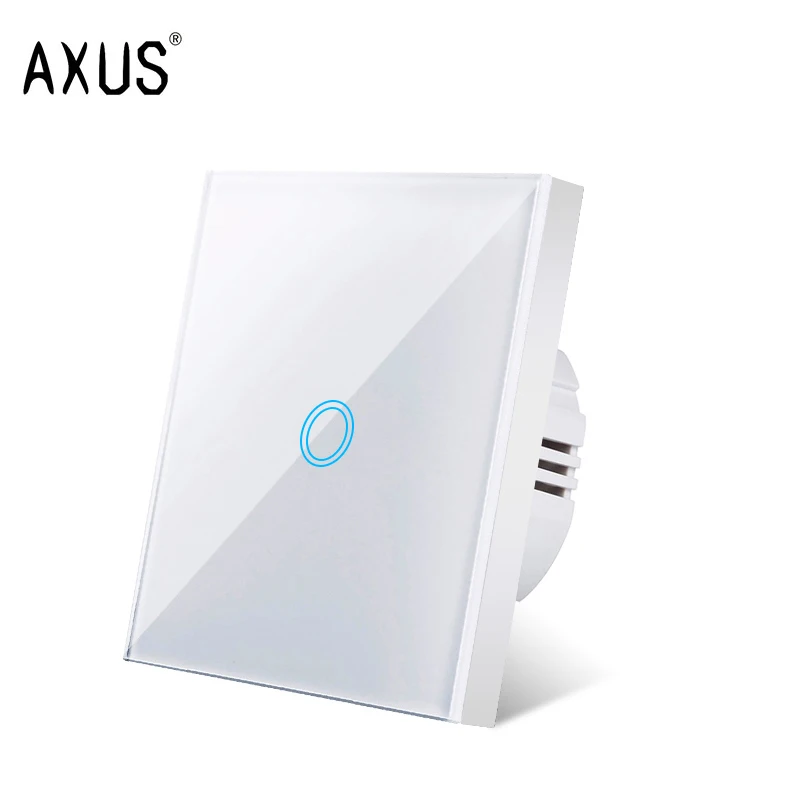 House Home AXUS EU AC100-240V Tempered White Crystal GlA Touch Switch Panel Wall - £19.77 GBP