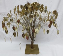 Dream Magic Luck Tree Vtg MCM 1960&#39;s  Twisted  Wire SCULPTURE Gold Leave... - $40.00