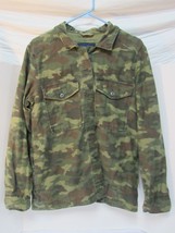 American Eagle Outfitters Green Camo Jacket Shirt Sz Large NAH Stitched on Back - £15.74 GBP