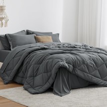Love&#39;S Cabin Queen Comforter Set Dark Grey, 7 Pieces Queen Bed In A Bag,... - $50.97
